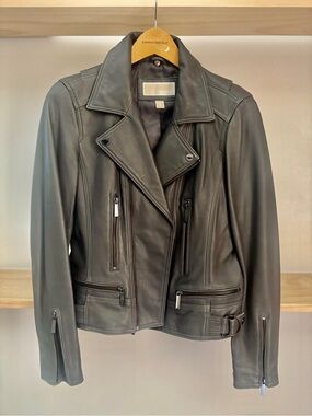 Leather Moto Jacket - Michael Kors-super soft Nappa genuine Leather